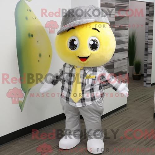 Costume De Mascotte Redbrokoly De Citron Argenté Habillé D Une Chem... on Productcaster.