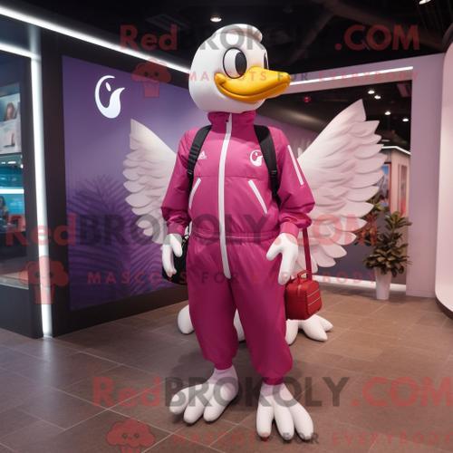 Personnage Mascotte Redbrokoly Magenta Swans Habillé Avec Une Combi... on Productcaster.