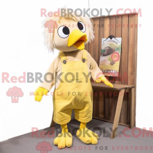 Mascotte Redbrokoly De Personnage De Canari Beige Habillé Avec Une ... on Productcaster.