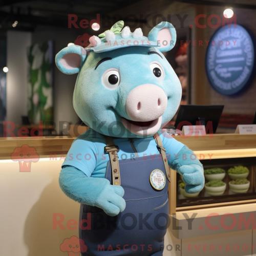 Costume Mascotte Redbrokoly De Cyan Sow Personnage Habillé Avec Une... on Productcaster.