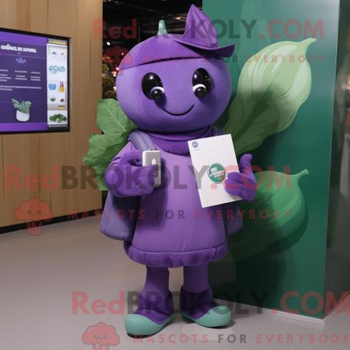 Personnage De Costume De Mascotte Redbrokoly D Épinards Violets Hab... on Productcaster.