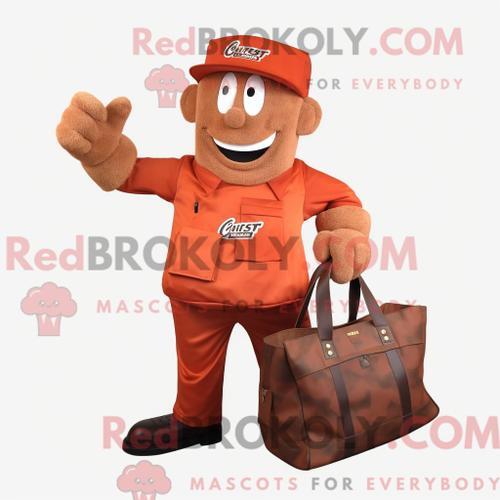 Personnage Mascotte Redbrokoly D Un Ordinateur Bleu Habillé D Un Sh... on Productcaster.