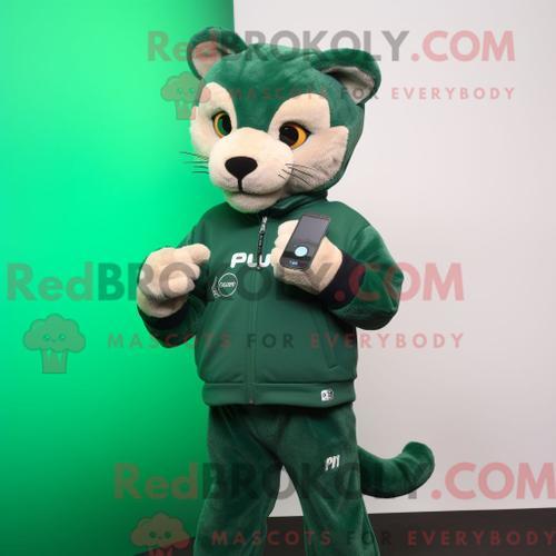 Costume Mascotte Redbrokoly Puma Vert Forêt Personnage Habillé Avec... on Productcaster.