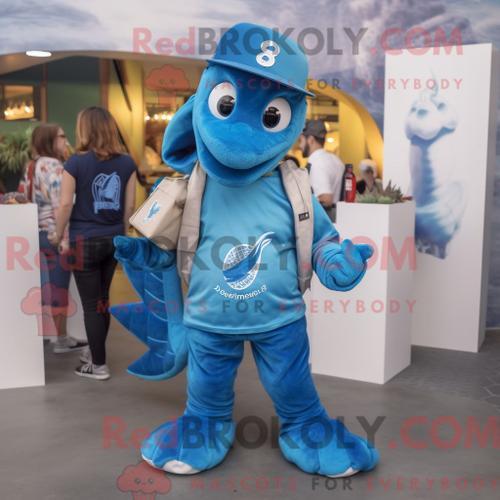 Mascotte Redbrokoly D Hippocampe Bleu Costume De Personnage Habillé... on Productcaster.