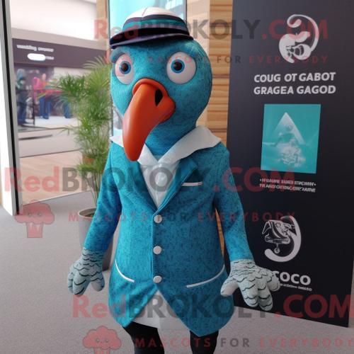 Costume De Mascotte Redbrokoly De Pintade Turquoise Personnage Habi... on Productcaster.