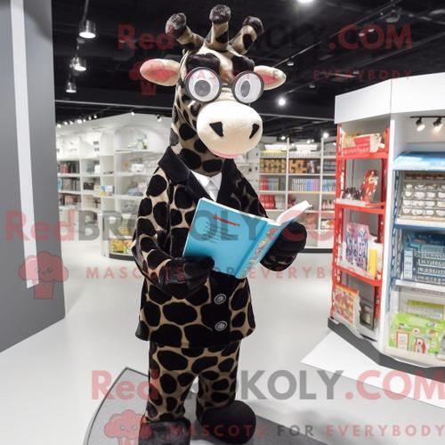 Mascotte Redbrokoly De Girafe Noire Costume De Personnage Habillé D... on Productcaster.