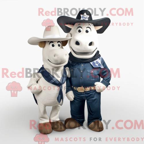 Costume De Mascotte Redbrokoly De Vache Hereford De La Marine Perso... on Productcaster.