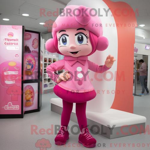 Costume Mascotte Redbrokoly De Pink Candy Personnage Habillé Avec U... on Productcaster.