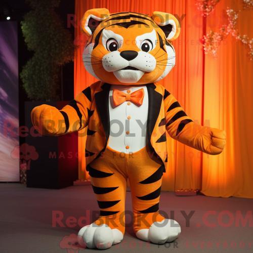 Costume Mascotte Redbrokoly De Tigre Orange Personnage Habillé D Un... on Productcaster.