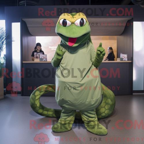 Costume Mascotte Redbrokoly De Titanoboa Olive Personnage Habillé A... on Productcaster.