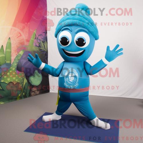 Costume Mascotte Redbrokoly De Lanceur De Couteaux Bleu Personnage ... on Productcaster.