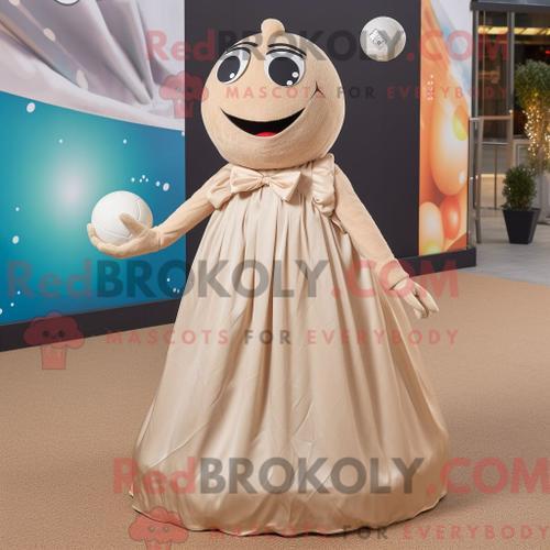 Costume Mascotte Redbrokoly De Boule De Pétanque Beige Personnage H... on Productcaster.