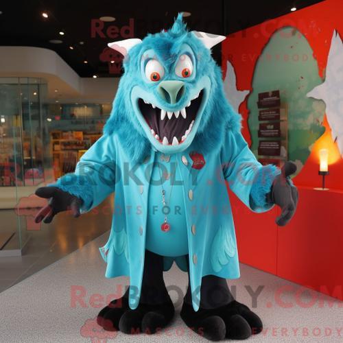 Costume De Mascotte Redbrokoly De Vampire Turquoise Personnage Habi... on Productcaster.