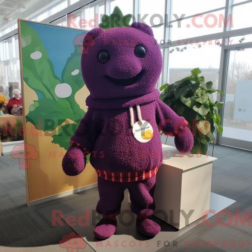 Costume De Mascotte Redbrokoly De Framboise Violette Habillé D Un P... on Productcaster.