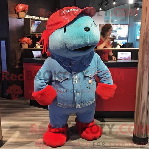 Personnage Mascotte Redbrokoly De Red Stellar S Sea Cow Habillé Ave... on Productcaster.