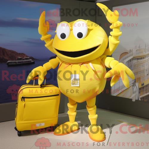 Costume De Mascotte Redbrokoly De Crabe Jaune Habillé D Un Maillot ... on Productcaster.