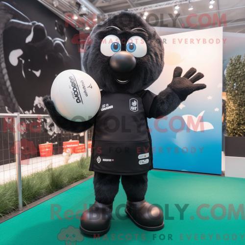 Costume Mascotte Redbrokoly De Ballon De Rugby Noir Personnage Habi... on Productcaster.