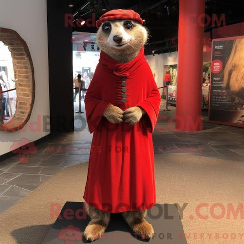 Costume De Mascotte Redbrokoly De Suricate Rouge Personnage Habillé... on Productcaster.