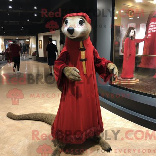 Costume De Mascotte Redbrokoly De Suricate Rouge Personnage Habillé... on Productcaster.