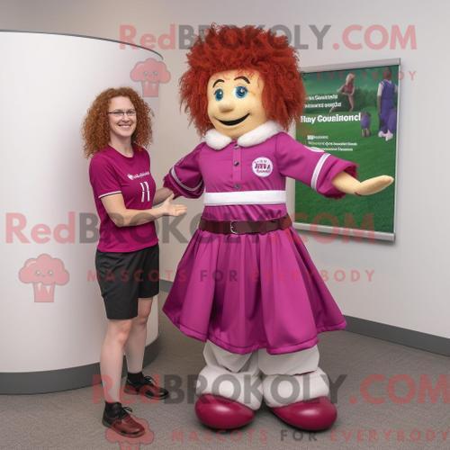 Costume De Mascotte Redbrokoly De Danseur Irlandais Magenta Habillé... on Productcaster.