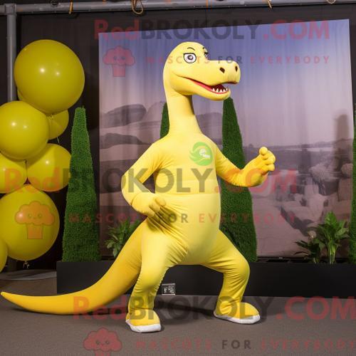 Costume De Mascotte Redbrokoly De Brachiosaure Jaune Citron Personn... on Productcaster.