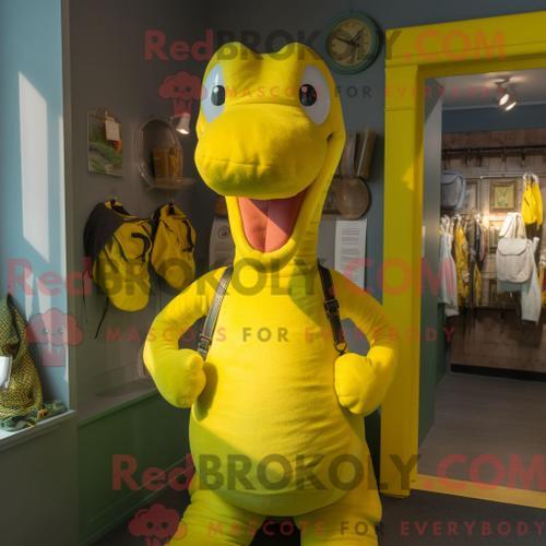 Mascotte Redbrokoly De Monstre Jaune Du Loch Ness Personnage Costum... on Productcaster.