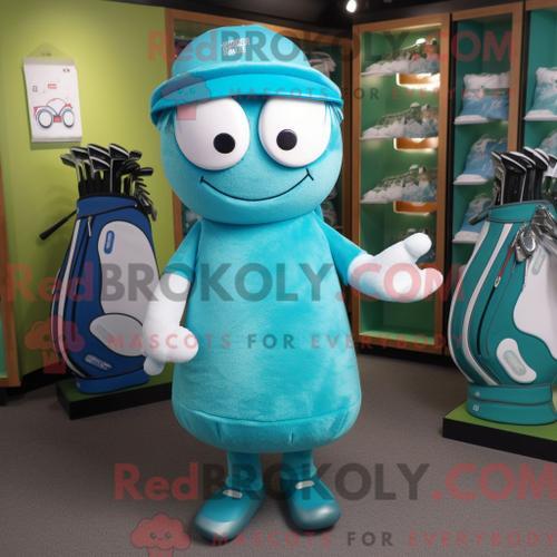 Costume De Mascotte Redbrokoly De Sac De Golf Turquoise Personnage ... on Productcaster.