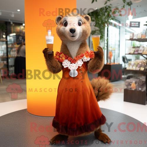 Costume Mascotte Redbrokoly De Mangouste Habillé Avec Une Robe De C... on Productcaster.