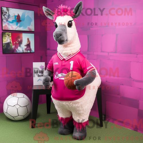 Costume De Mascotte Redbrokoly De Lama Magenta Personnage Habillé D... on Productcaster.