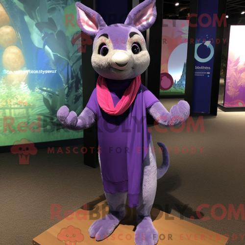 Mascotte Redbrokoly De Kangourou Violet Personnage Habillé Avec Un ... on Productcaster.