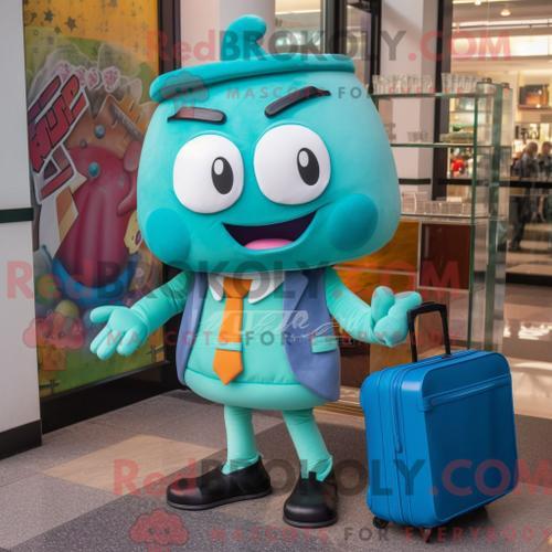 Costume De Mascotte Redbrokoly De Lasagne Turquoise Personnage Habi... on Productcaster.