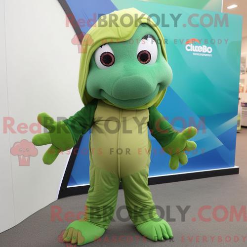 Costume De Mascotte Redbrokoly De Poisson Betta Olive Personnage Ha... on Productcaster.