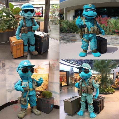 Personnage De Costume De Mascotte Redbrokoly Turquoise Marine Recon... on Productcaster.