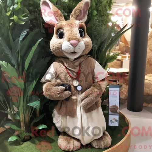 Costume De Mascotte Redbrokoly De Lapin Sauvage Beige Habillé D Une... on Productcaster.