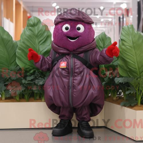 Personnage De Costume De Mascotte Redbrokoly De Feuille De Chou Rou... on Productcaster.