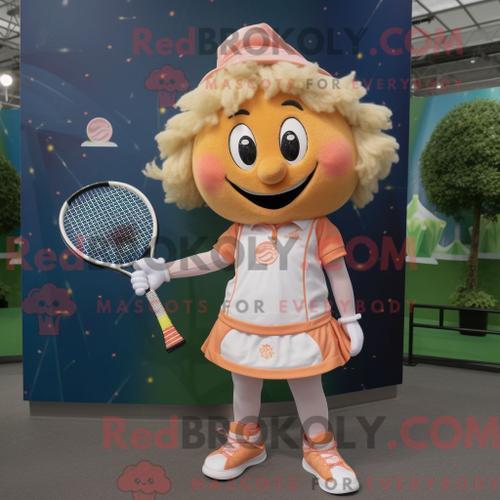 Costume De Mascotte Redbrokoly De Raquette De Tennis Peach Habillé ... on Productcaster.