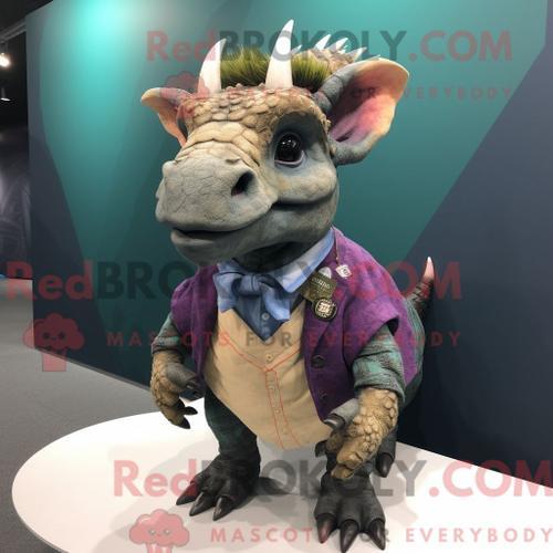 Costume De Mascotte Redbrokoly De Tricératops Personnage Habillé D ... on Productcaster.