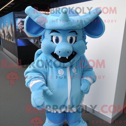 Costume De Mascotte Redbrokoly De Minotaure Bleu Ciel Personnage Ha... on Productcaster.