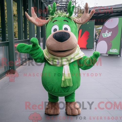 Costume Mascotte Redbrokoly De Renne Vert Habillé D Un Short Cargo ... on Productcaster.