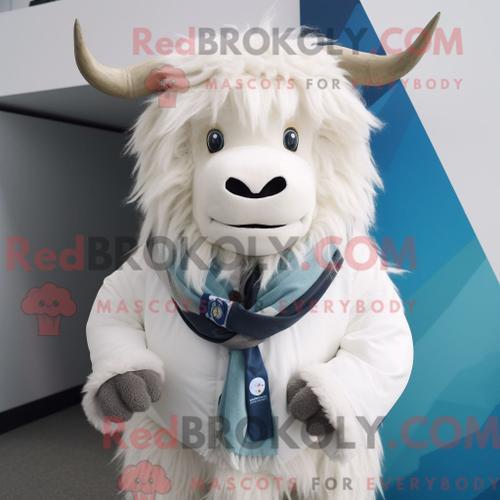 Costume Mascotte Redbrokoly De Yak Blanc Personnage Habillé Avec Un... on Productcaster.