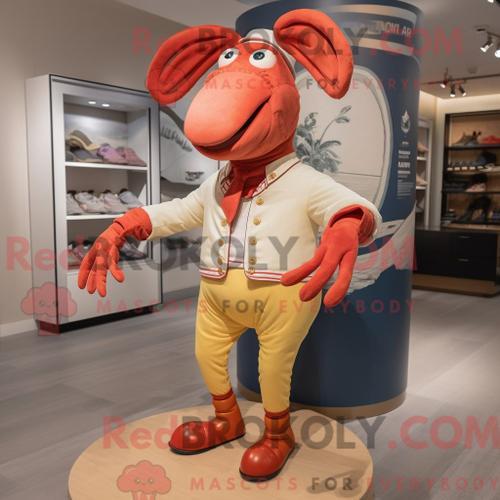 Costume De Mascotte Redbrokoly De Homard Crème Personnage Habillé D... on Productcaster.