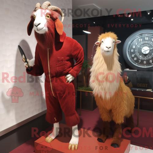 Costume Mascotte Redbrokoly De Chèvre Angora Marron Habillé D Une C... on Productcaster.