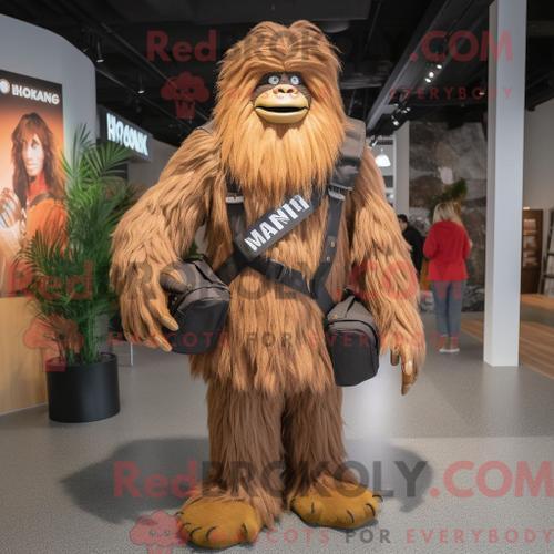 Costume Mascotte Redbrokoly Sasquatch Personnage Habillé D Une Comb... on Productcaster.