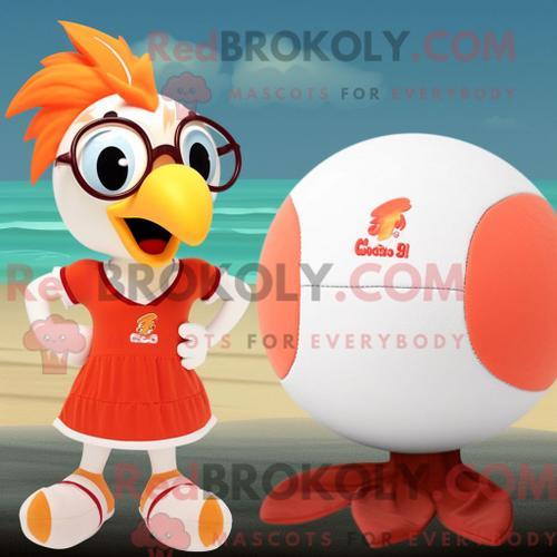 Costume De Mascotte Redbrokoly De Coq Pêche Habillé Avec Un Maillot... on Productcaster.