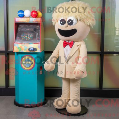 Mascotte Redbrokoly De Personnage Beige Gumball Machine Habillé Ave... on Productcaster.