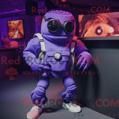 Costume De Mascotte Redbrokoly De Crabe Violet Habillé D Un Blouson... on Productcaster.