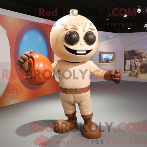 Tan Human Cannon Ball Mascotte Redbrokoly Personnage Habillé Avec U... on Productcaster.