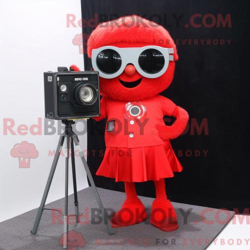 Personnage De Costume De Mascotte Redbrokoly D Appareil Photo Rouge... on Productcaster.