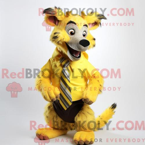 Costume Mascotte Redbrokoly De Hyène Jaune Personnage Habillé D Un ... on Productcaster.