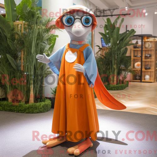 Costume De Mascotte Redbrokoly De Dauphin Rouille Habillé D Une Jup... on Productcaster.